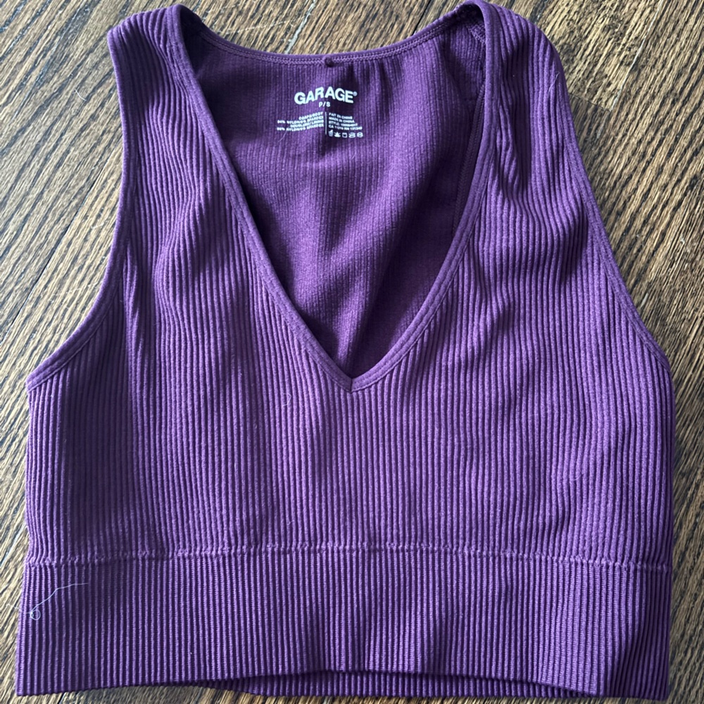 Garage Purple plunge Top